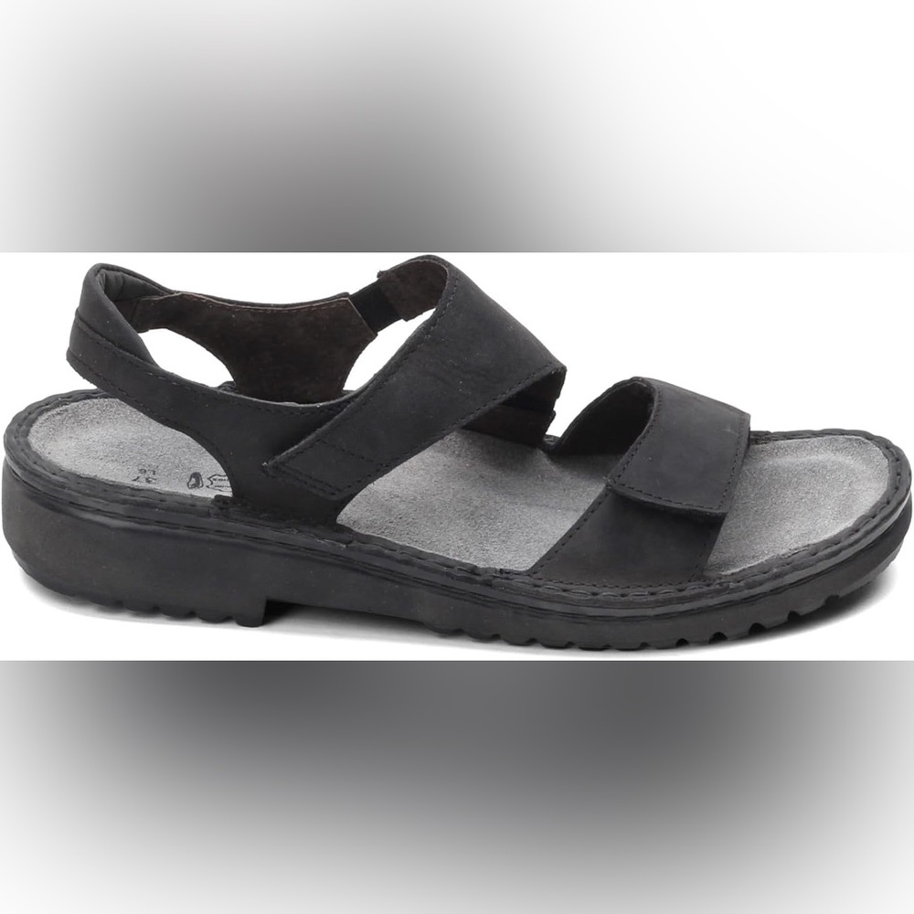 EUC Naot “Enid” black nubuck sandals